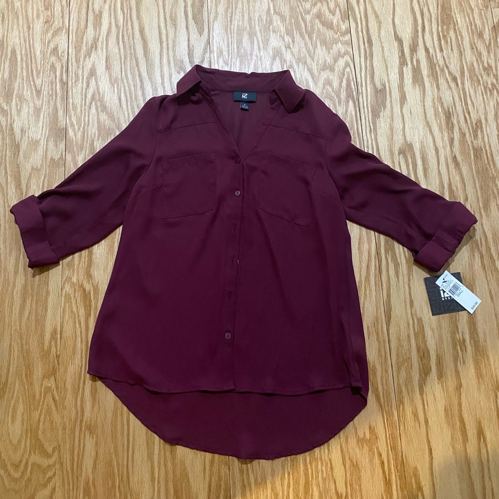 Wine colored button down